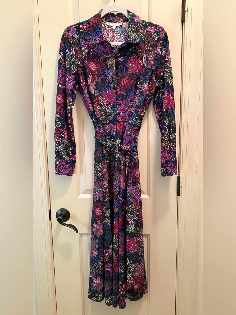 Jude Connally long sleeved floral knit dress.  Like new.